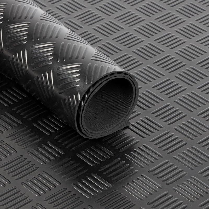 Heavy Duty Commercial Grade Anti-Slip Rubber Floor Matting - 5 Bar Pattern