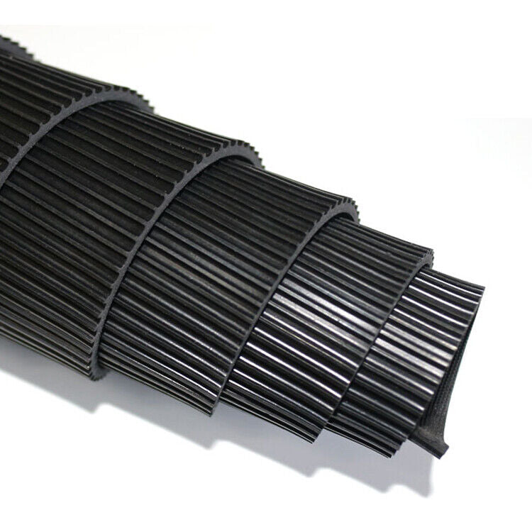 Heavy Duty Commercial Grade Anti-Slip Rubber Floor Matting - Fine Ribbed Pattern