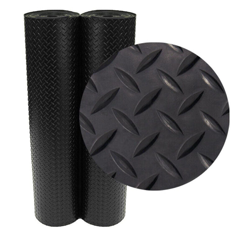 Heavy Duty Commercial Grade Anti-Slip Rubber Floor Matting - Checker Pattern