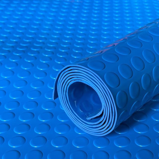 3MM Heavy Duty Blue Coin PVC Vinyl Non-Slip Floor Matting – RUGGEDIZED