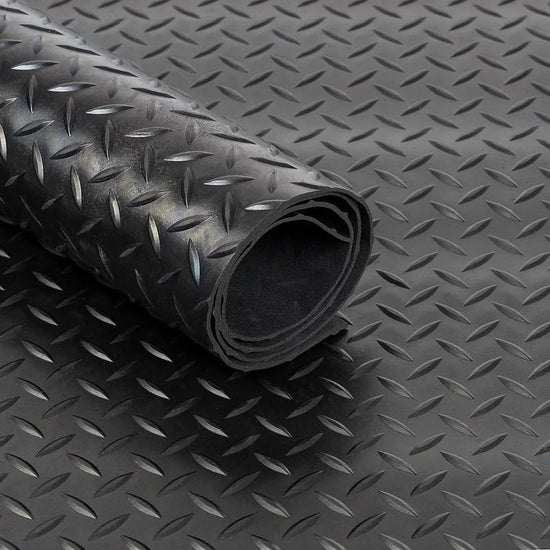 Heavy Duty Commercial Grade Anti-Slip Rubber Floor Matting - Checker Pattern