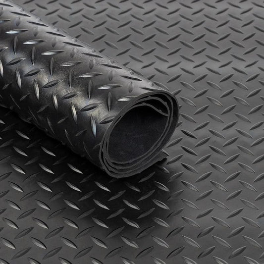 Heavy Duty Commercial Grade Anti-Slip Rubber Floor Matting - Checker Pattern