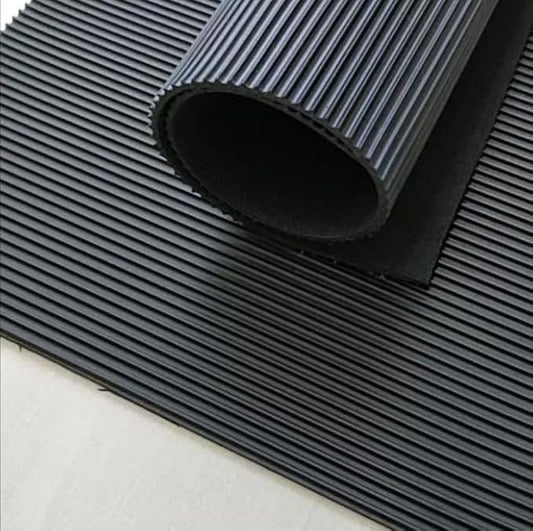 Heavy Duty Commercial Grade Anti-Slip Rubber Floor Matting - Fine Ribbed Pattern