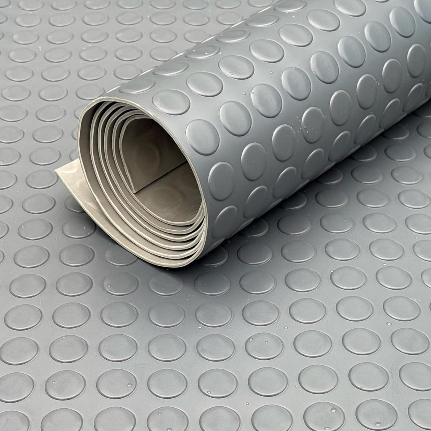 3MM Heavy Duty Light Grey Coin PVC Vinyl Non-Slip Floor Matting ...