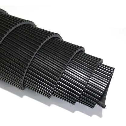 Heavy Duty Commercial Grade Anti-Slip Rubber Floor Matting - Fine Ribbed Pattern