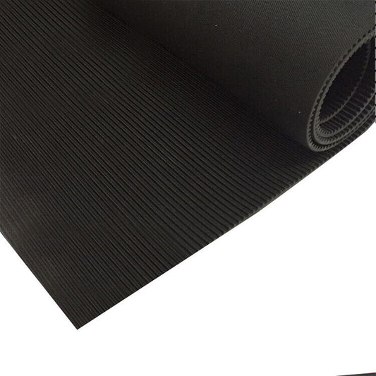 Heavy Duty Commercial Grade Anti-Slip Rubber Floor Matting - Fine Ribbed Pattern