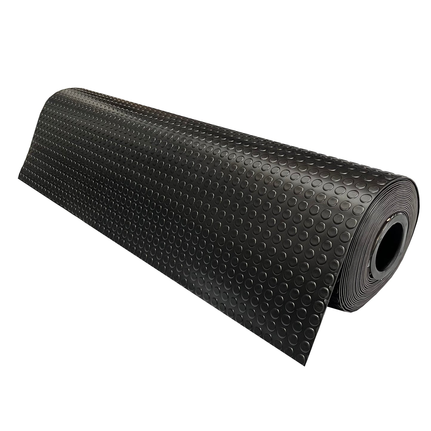 3mm Heavy Duty Black PVC Vinyl Floor Matting - Coin Pattern