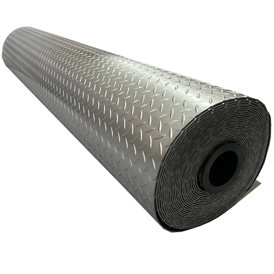 3.2mm Heavy Duty Silver PVC Vinyl Floor Matting - Checker Pattern
