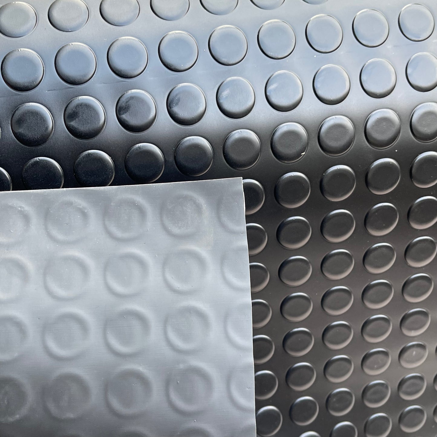 3mm Heavy Duty Black PVC Vinyl Floor Matting - Coin Pattern
